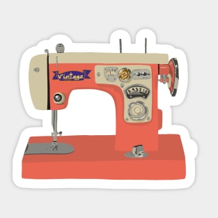 Coral Sewing Machine Sticker